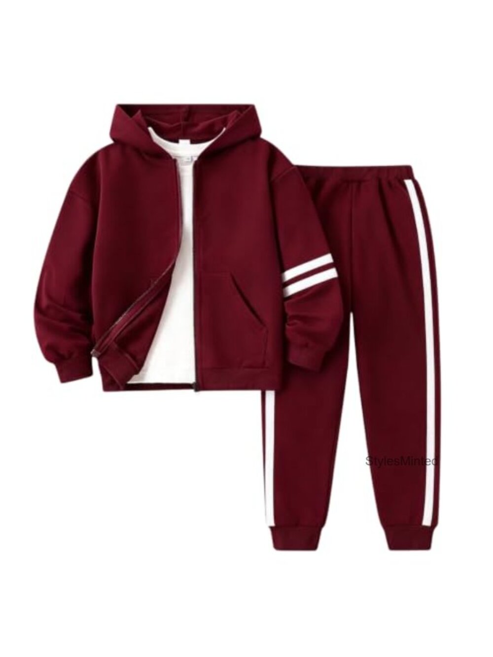 Boys 2 Piece Cotton Blend Sweatsuit Zip Up Hoodie Sweatshirt & Pants Set